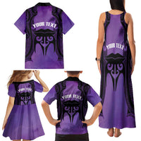 Personalised New Zealand Suffrage Day Family Matching Tank Maxi Dress and Hawaiian Shirt Maori Tattoo Galaxy Vibe LT14 - Polynesian Pride
