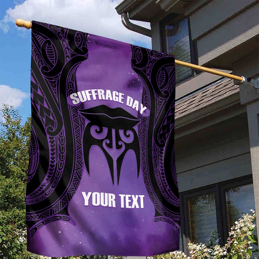 Personalised New Zealand Suffrage Day Garden Flag Maori Tattoo Galaxy Vibe - Polynesian Pride