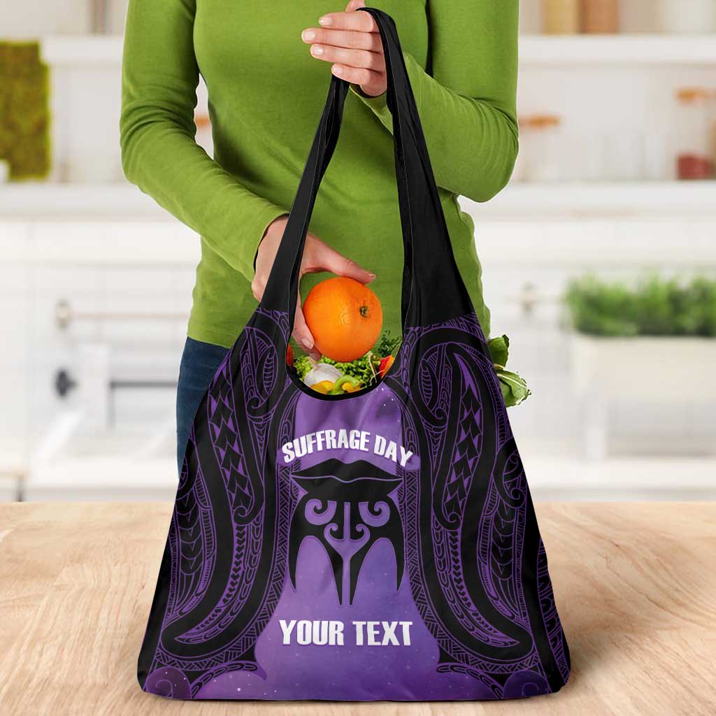Personalised New Zealand Suffrage Day Grocery Bag Maori Tattoo Galaxy Vibe - Polynesian Pride