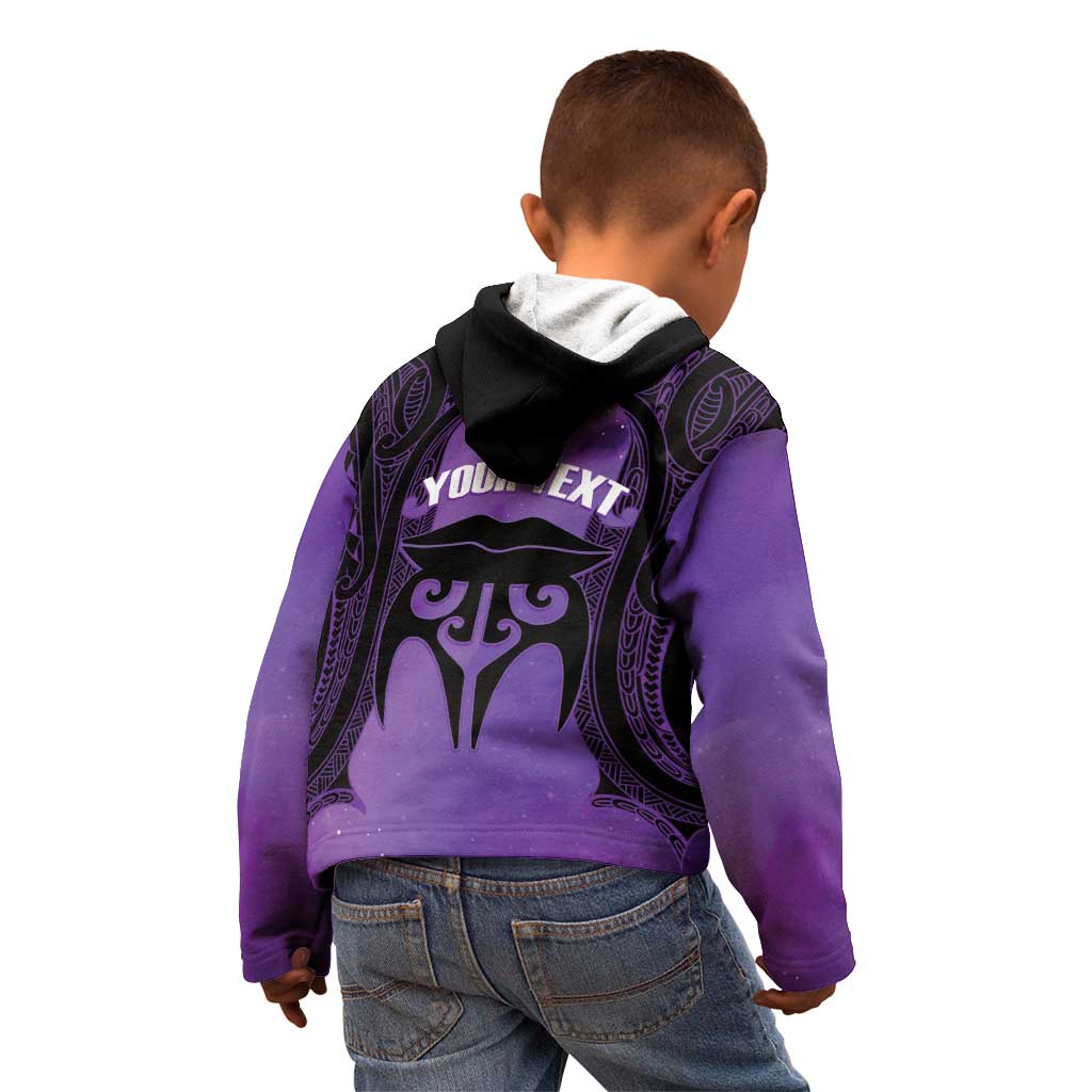 Personalised New Zealand Suffrage Day Kid Hoodie Maori Tattoo Galaxy Vibe LT14 - Polynesian Pride