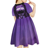 Personalised New Zealand Suffrage Day Kid Short Sleeve Dress Maori Tattoo Galaxy Vibe LT14 - Polynesian Pride