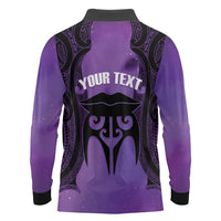 Personalised New Zealand Suffrage Day Long Sleeve Polo Shirt Maori Tattoo Galaxy Vibe LT14 - Polynesian Pride