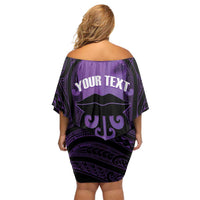 Personalised New Zealand Suffrage Day Off Shoulder Short Dress Maori Tattoo Galaxy Vibe LT14 - Polynesian Pride