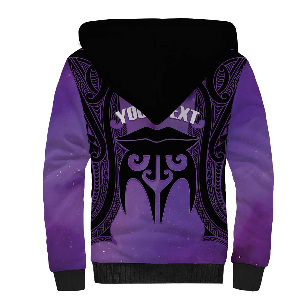 Personalised New Zealand Suffrage Day Sherpa Hoodie Maori Tattoo Galaxy Vibe LT14 - Polynesian Pride