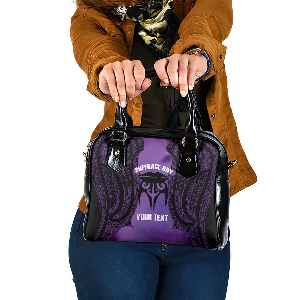 Personalised New Zealand Suffrage Day Shoulder Handbag Maori Tattoo Galaxy Vibe - Polynesian Pride