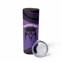 Personalised New Zealand Suffrage Day Skinny Tumbler Maori Tattoo Galaxy Vibe LT14 - Polynesian Pride