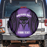 Personalised New Zealand Suffrage Day Spare Tire Cover Maori Tattoo Galaxy Vibe LT14 Purple - Polynesian Pride