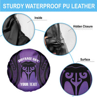 Personalised New Zealand Suffrage Day Spare Tire Cover Maori Tattoo Galaxy Vibe LT14 - Polynesian Pride