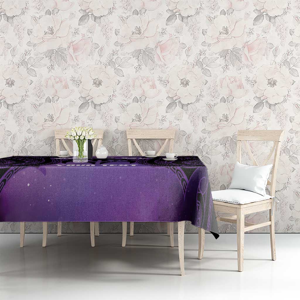 Personalised New Zealand Suffrage Day Tablecloth Maori Tattoo Galaxy Vibe - Polynesian Pride