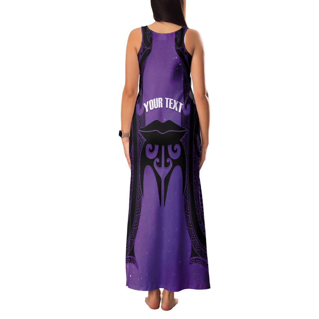 Personalised New Zealand Suffrage Day Tank Maxi Dress Maori Tattoo Galaxy Vibe LT14 - Polynesian Pride