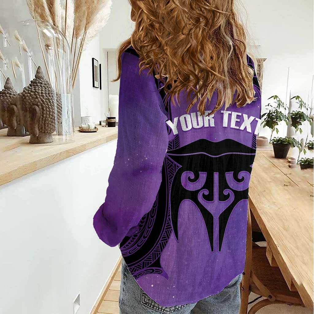 Personalised New Zealand Suffrage Day Women Casual Shirt Maori Tattoo Galaxy Vibe - Polynesian Pride