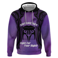 Personalised New Zealand Suffrage Day Zip Hoodie Maori Tattoo Galaxy Vibe LT14 Pullover Hoodie Purple - Polynesian Pride