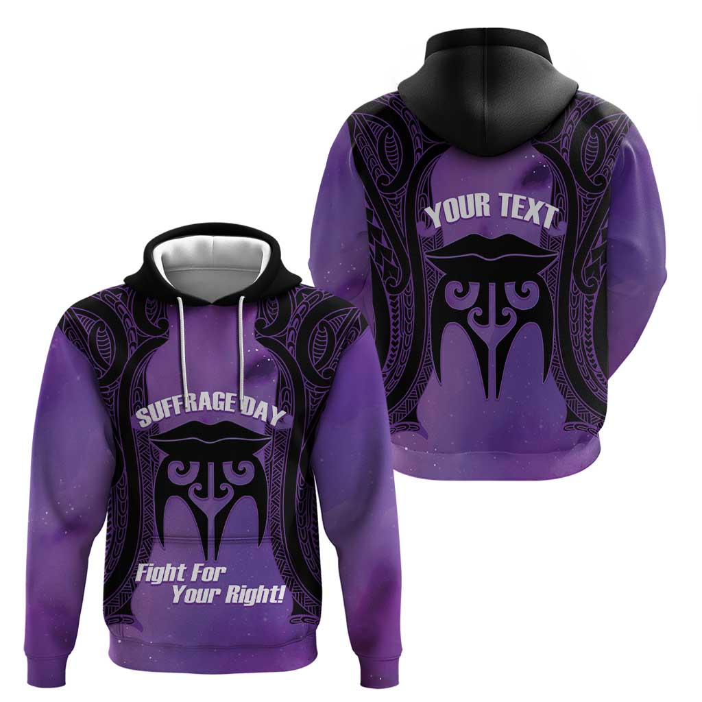 Personalised New Zealand Suffrage Day Zip Hoodie Maori Tattoo Galaxy Vibe LT14 - Polynesian Pride