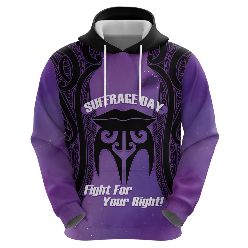 Personalised New Zealand Suffrage Day Zip Hoodie Maori Tattoo Galaxy Vibe LT14 - Polynesian Pride