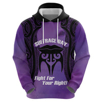 Personalised New Zealand Suffrage Day Zip Hoodie Maori Tattoo Galaxy Vibe LT14 - Polynesian Pride