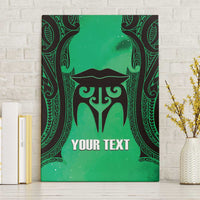 Personalised Moko Kauae New Zealand Canvas Wall Art Maori Chin Tattoo Green LT14 Without Frame Green - Polynesian Pride