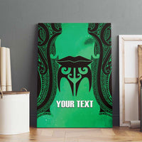 Personalised Moko Kauae New Zealand Canvas Wall Art Maori Chin Tattoo Green LT14 - Polynesian Pride