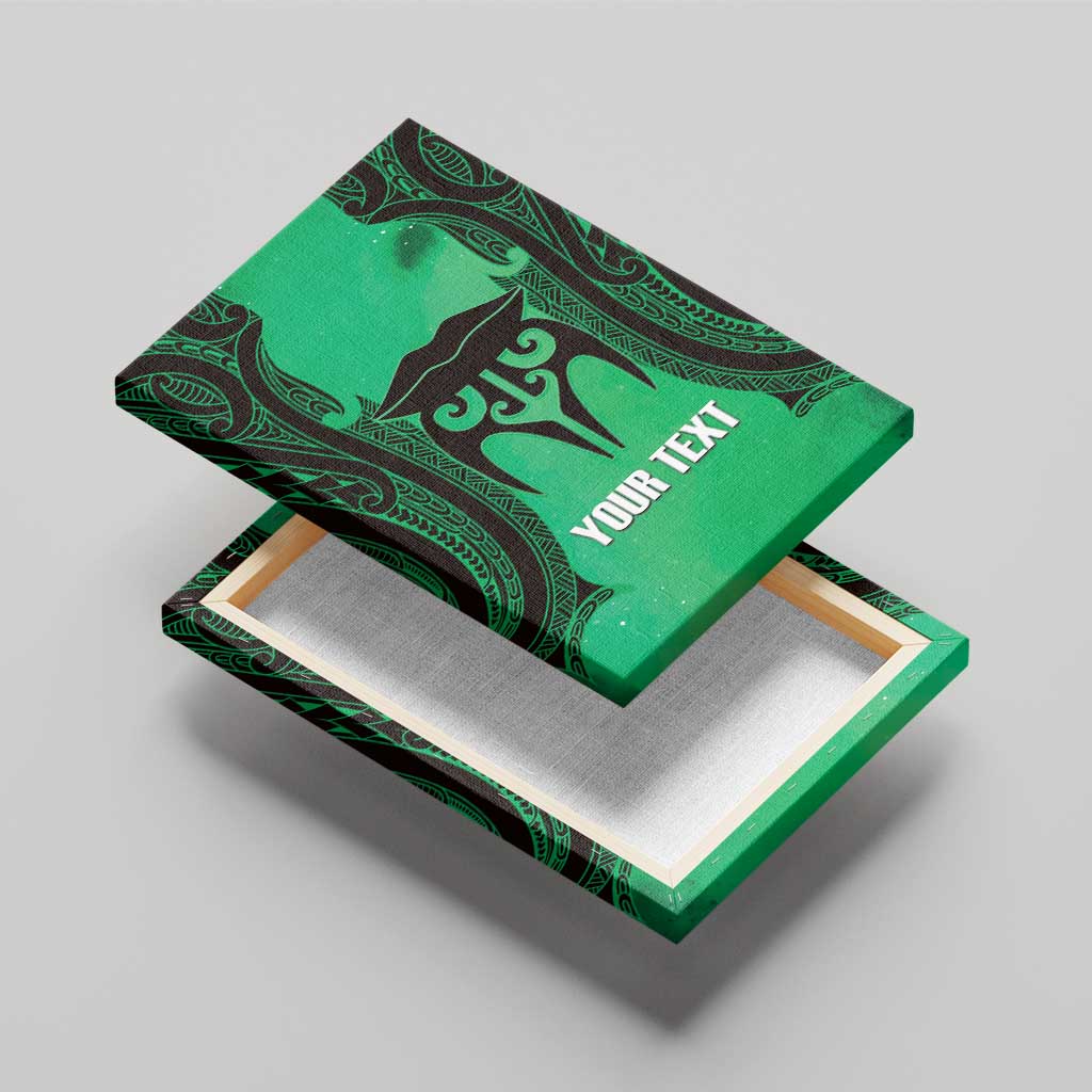 Personalised Moko Kauae New Zealand Canvas Wall Art Maori Chin Tattoo Green LT14 - Polynesian Pride