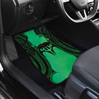 Personalised Moko Kauae New Zealand Car Mats Maori Chin Tattoo Green LT14 - Polynesian Pride