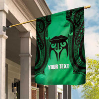 Personalised Moko Kauae New Zealand Garden Flag Maori Chin Tattoo Green LT14 House Flag Green - Polynesian Pride