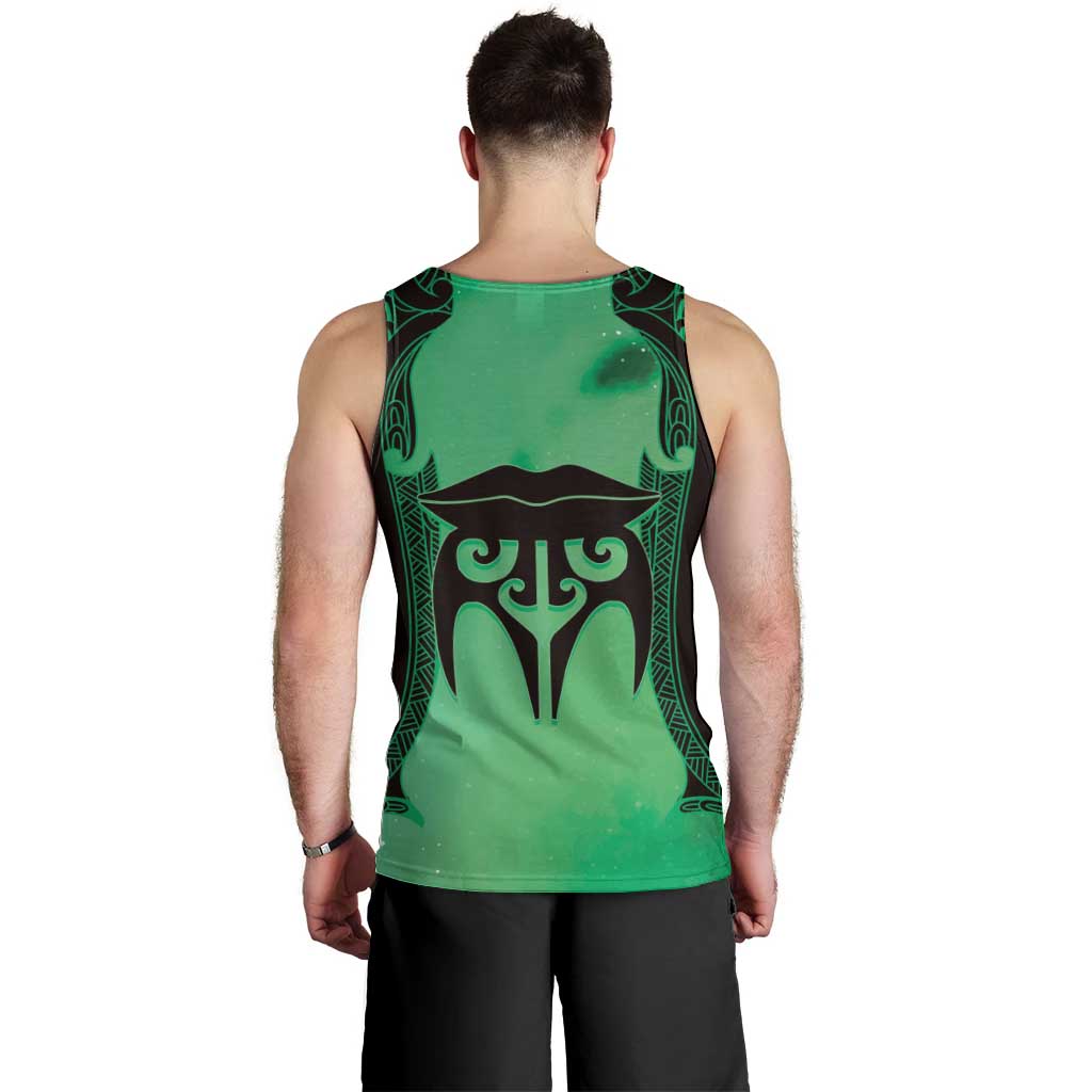 Personalised Moko Kauae New Zealand Men Tank Top Maori Chin Tattoo Green LT14 - Polynesian Pride