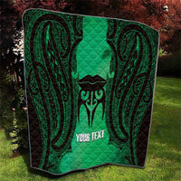Personalised Moko Kauae New Zealand Quilt Maori Chin Tattoo Green LT14 - Polynesian Pride