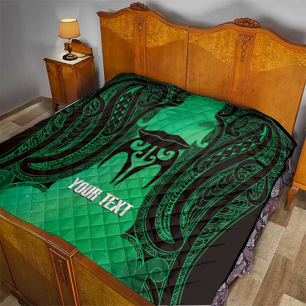 Personalised Moko Kauae New Zealand Quilt Maori Chin Tattoo Green LT14 - Polynesian Pride