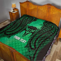 Personalised Moko Kauae New Zealand Quilt Maori Chin Tattoo Green LT14 - Polynesian Pride