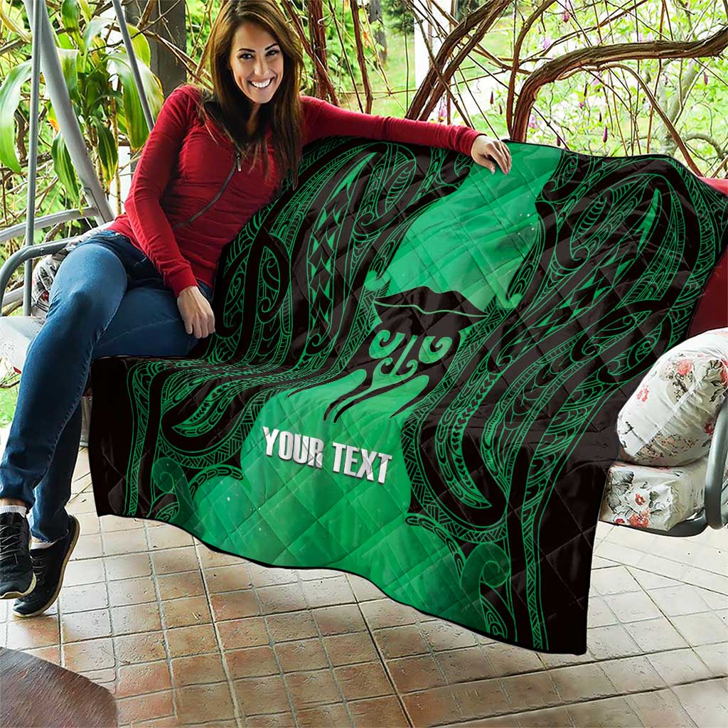 Personalised Moko Kauae New Zealand Quilt Maori Chin Tattoo Green LT14 - Polynesian Pride