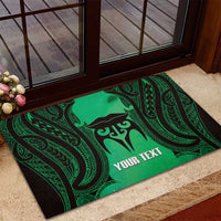 Personalised Moko Kauae New Zealand Rubber Doormat Maori Chin Tattoo Green LT14 - Polynesian Pride