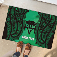 Personalised Moko Kauae New Zealand Rubber Doormat Maori Chin Tattoo Green LT14 - Polynesian Pride