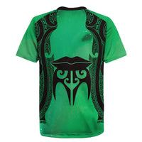 Personalised Moko Kauae New Zealand Rugby Jersey Maori Chin Tattoo Green LT14 - Polynesian Pride