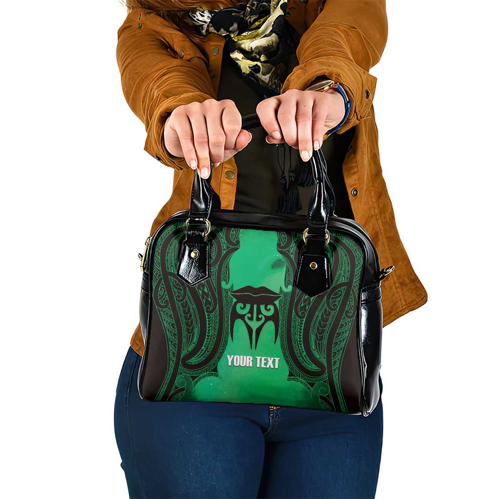Personalised Moko Kauae New Zealand Shoulder Handbag Maori Chin Tattoo Green LT14 One Size Green - Polynesian Pride