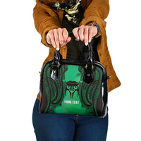 Personalised Moko Kauae New Zealand Shoulder Handbag Maori Chin Tattoo Green LT14 One Size Green - Polynesian Pride