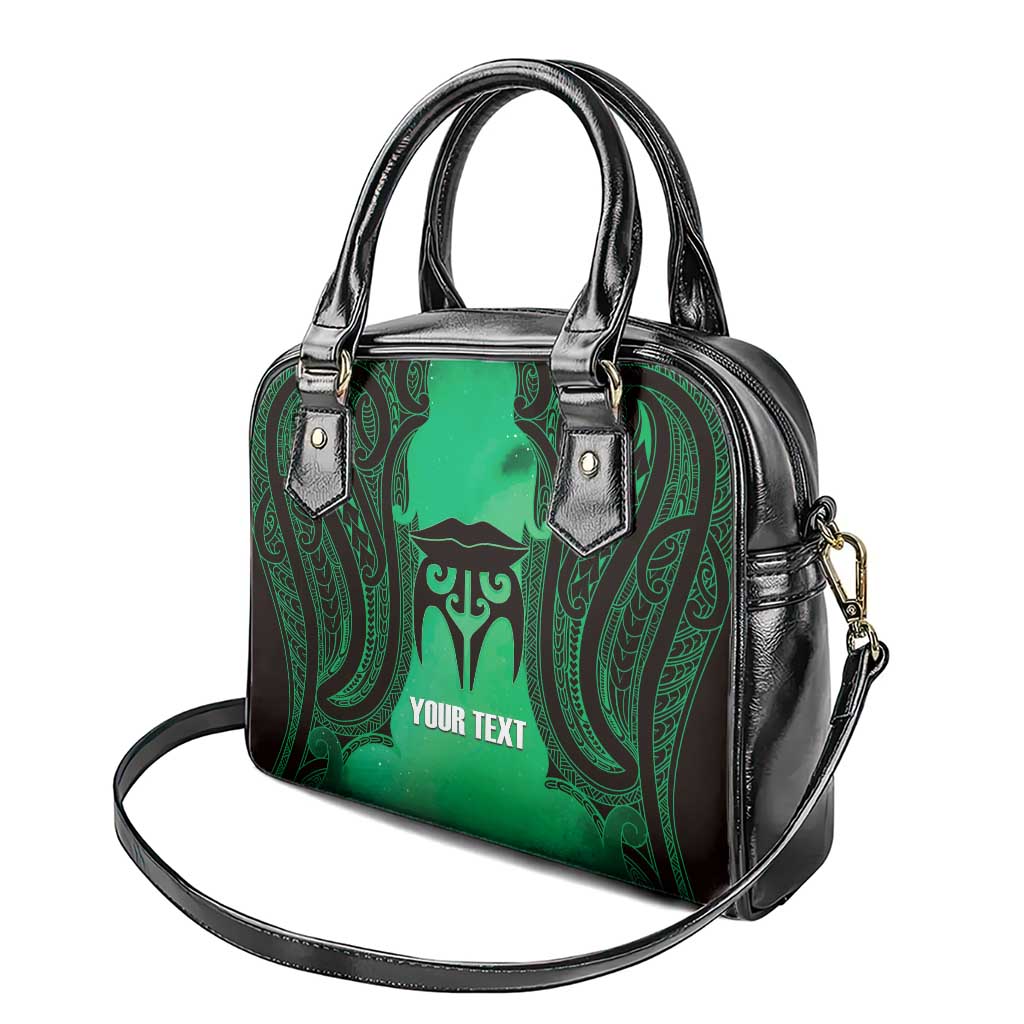 Personalised Moko Kauae New Zealand Shoulder Handbag Maori Chin Tattoo Green LT14 - Polynesian Pride