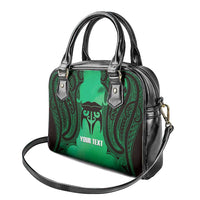 Personalised Moko Kauae New Zealand Shoulder Handbag Maori Chin Tattoo Green LT14 - Polynesian Pride