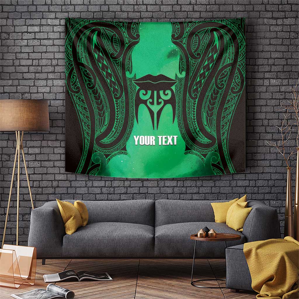 Personalised Moko Kauae New Zealand Tapestry Maori Chin Tattoo Green LT14 Green - Polynesian Pride
