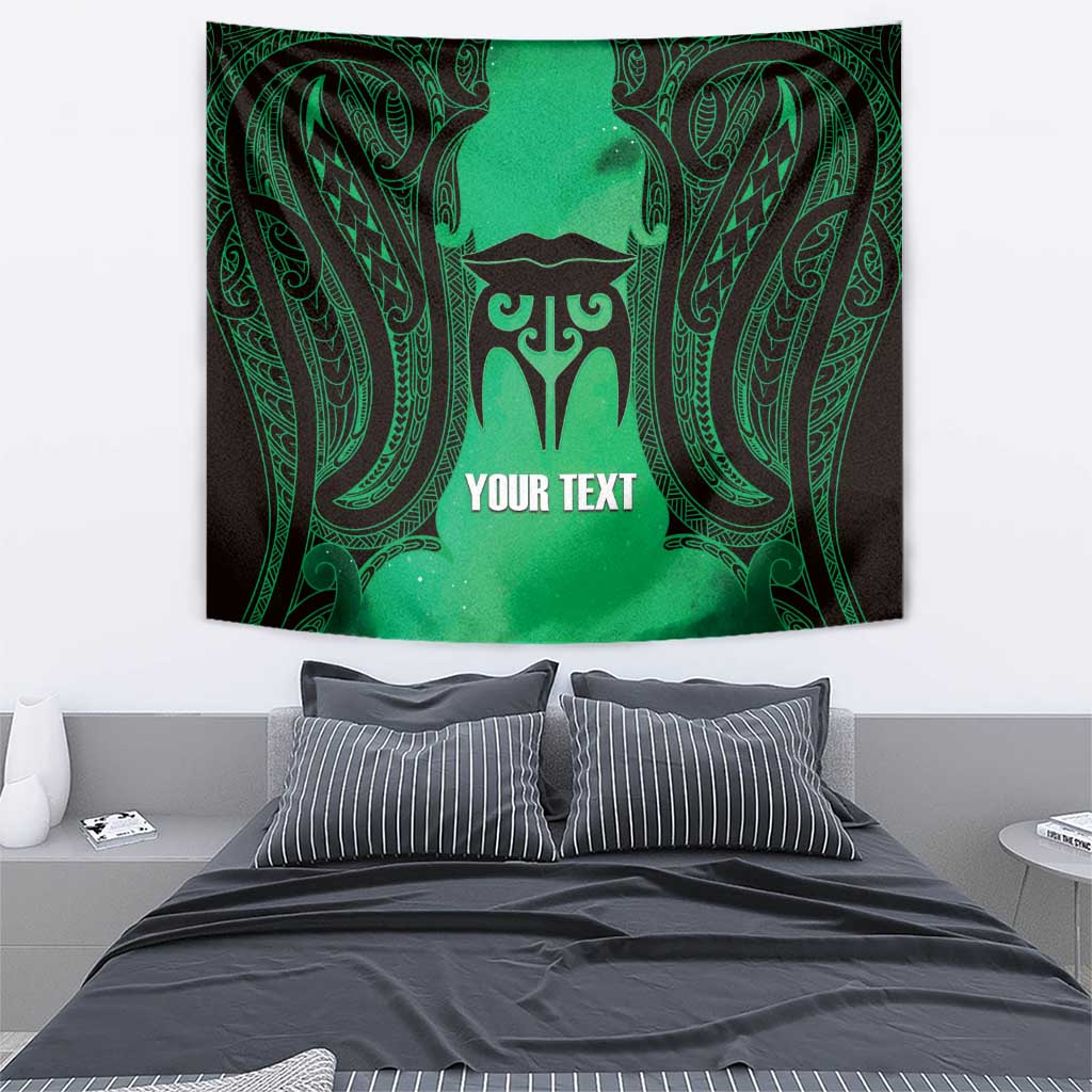 Personalised Moko Kauae New Zealand Tapestry Maori Chin Tattoo Green LT14 - Polynesian Pride