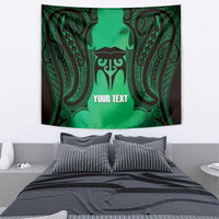 Personalised Moko Kauae New Zealand Tapestry Maori Chin Tattoo Green LT14 - Polynesian Pride