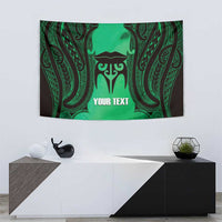 Personalised Moko Kauae New Zealand Tapestry Maori Chin Tattoo Green LT14 - Polynesian Pride
