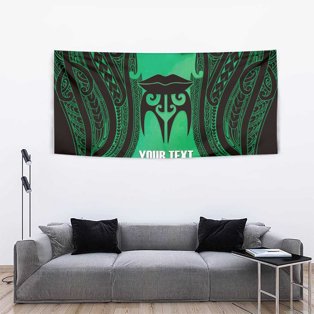 Personalised Moko Kauae New Zealand Tapestry Maori Chin Tattoo Green LT14 - Polynesian Pride