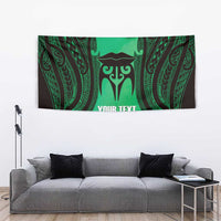 Personalised Moko Kauae New Zealand Tapestry Maori Chin Tattoo Green LT14 - Polynesian Pride