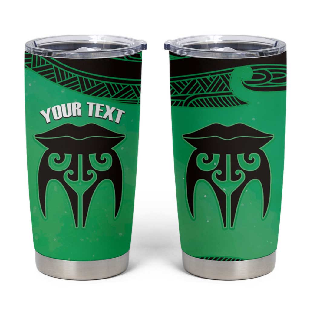 Personalised Moko Kauae New Zealand Tumbler Cup Maori Chin Tattoo Green LT14 Green - Polynesian Pride