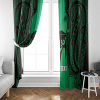 Personalised Moko Kauae New Zealand Window Curtain Maori Chin Tattoo Green LT14 - Polynesian Pride