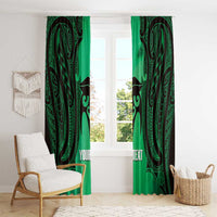 Personalised Moko Kauae New Zealand Window Curtain Maori Chin Tattoo Green LT14 - Polynesian Pride