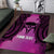 Personalised Moko Kauae New Zealand Area Rug Maori Chin Tattoo Pink - Polynesian Pride