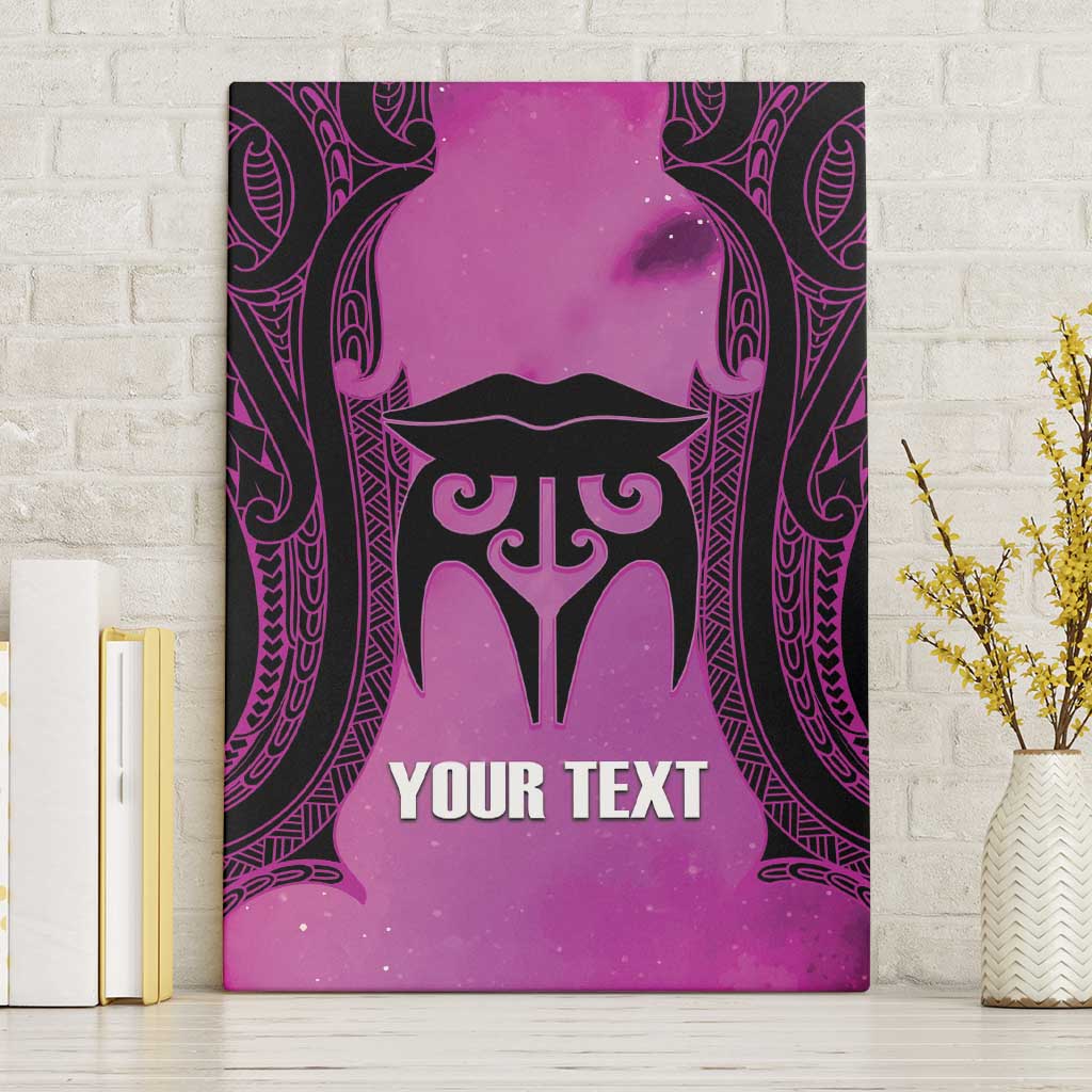 Personalised Moko Kauae New Zealand Canvas Wall Art Maori Chin Tattoo Pink LT14 Without Frame Pink - Polynesian Pride