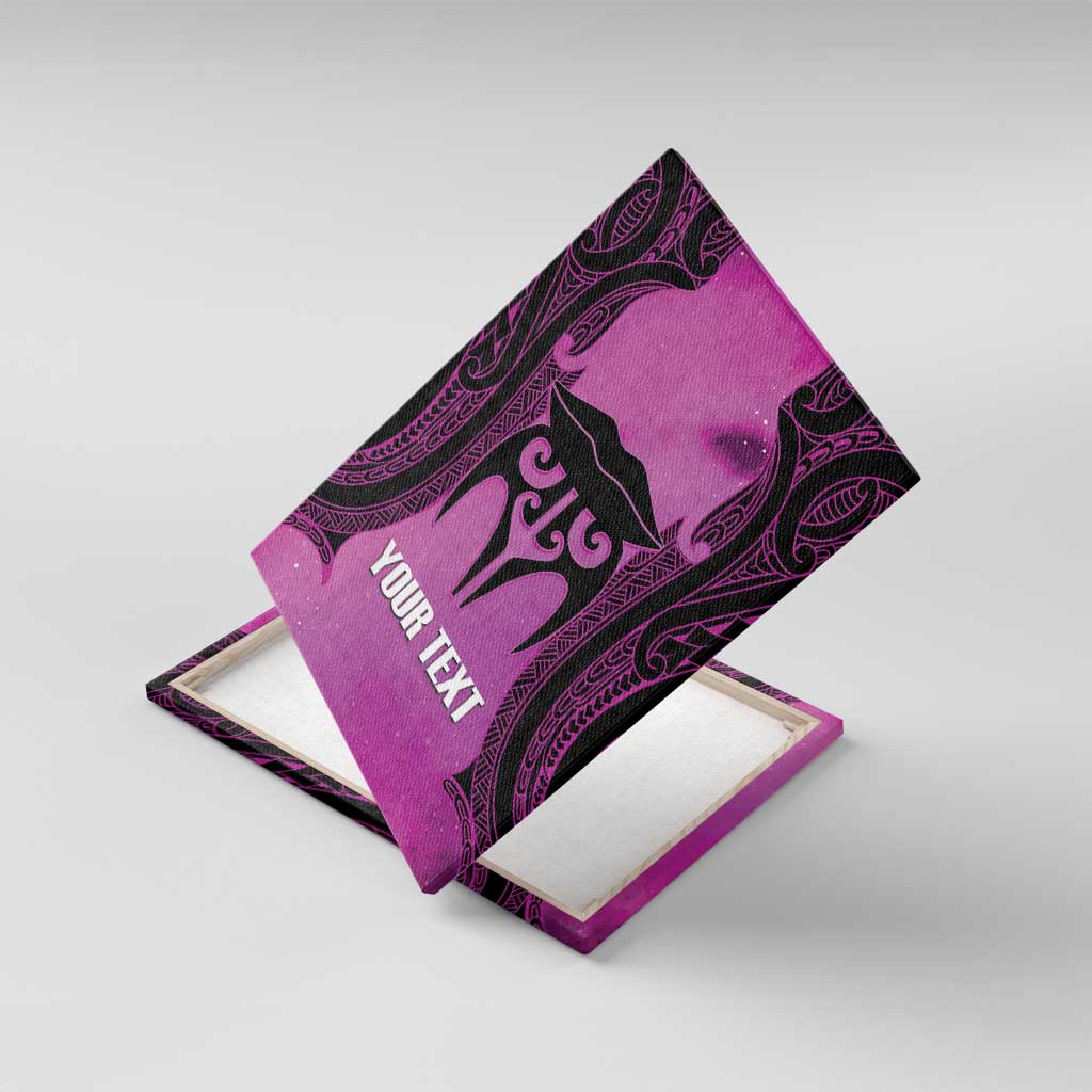 Personalised Moko Kauae New Zealand Canvas Wall Art Maori Chin Tattoo Pink LT14 With Frame Pink - Polynesian Pride