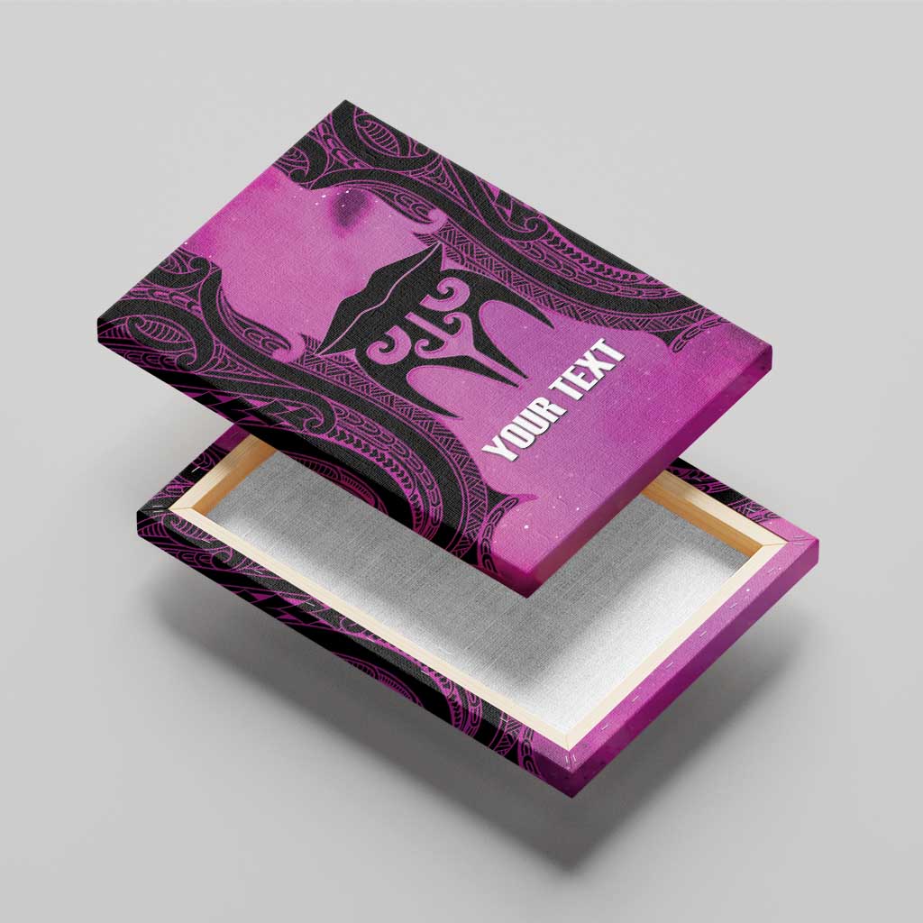 Personalised Moko Kauae New Zealand Canvas Wall Art Maori Chin Tattoo Pink LT14 - Polynesian Pride