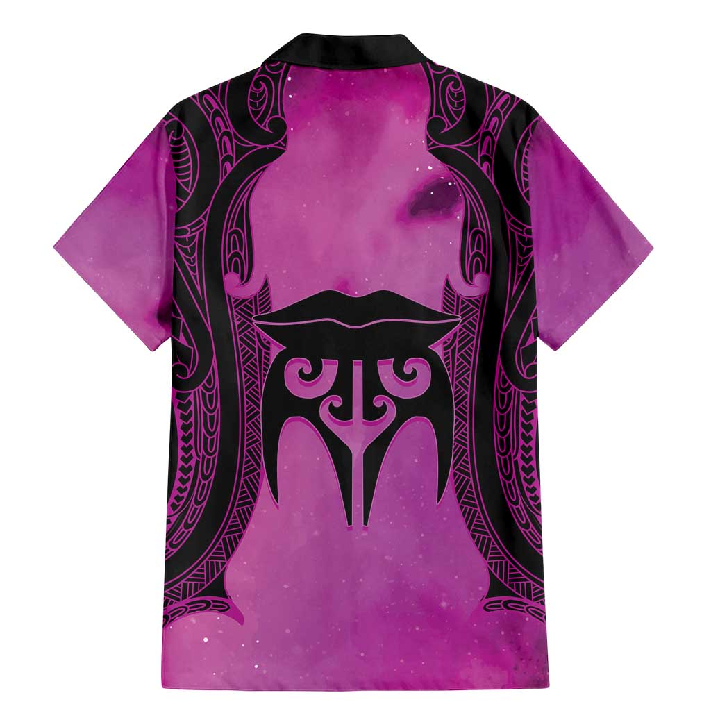 Personalised Moko Kauae New Zealand Family Matching Mermaid Dress and Hawaiian Shirt Maori Chin Tattoo Pink LT14 - Polynesian Pride